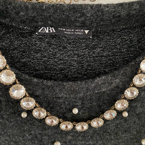 💕SALE💕Zara Pearl Embellished Sweater - Picture 2 of 4